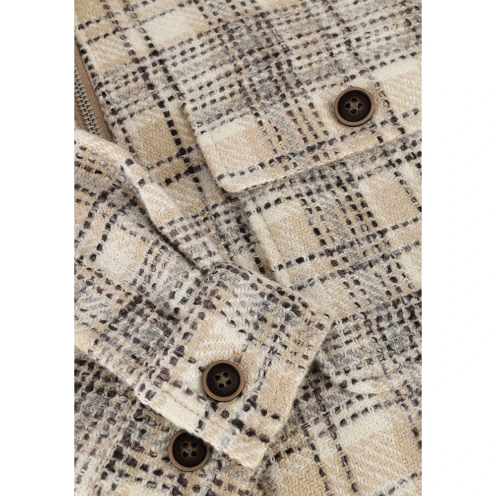 Anerkjendt Beige Check Twill Overshirt Beige Heren