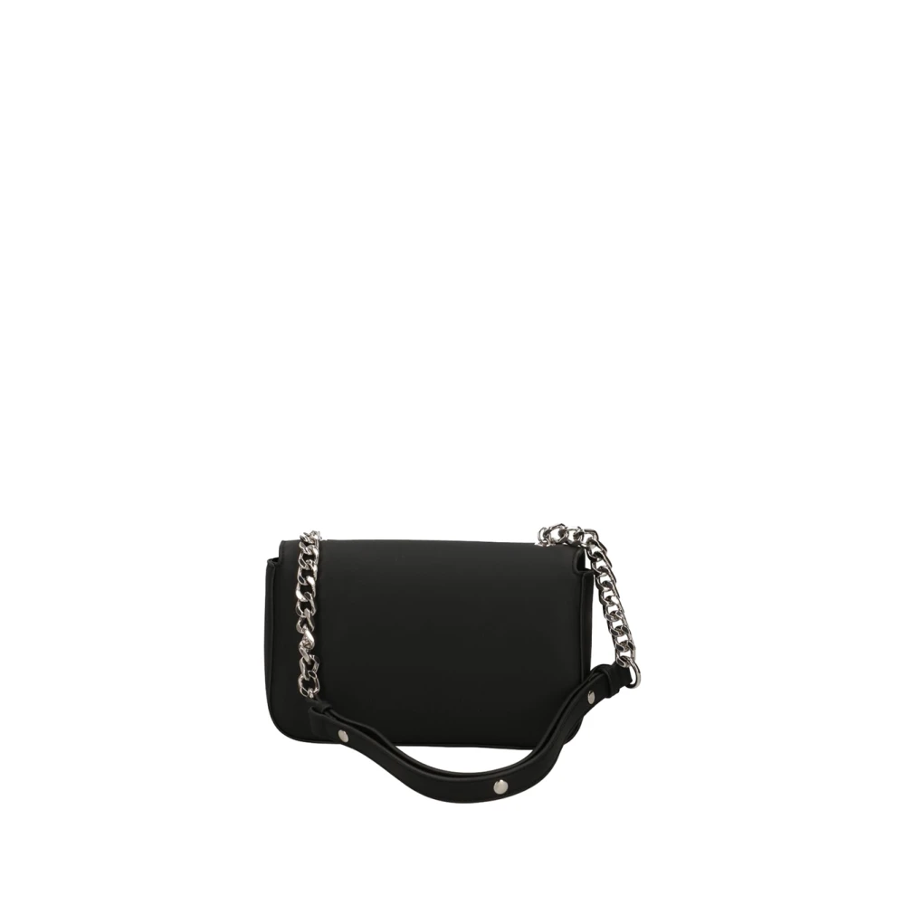 Moschino Zwarte schoudertas met gouden details Black Dames
