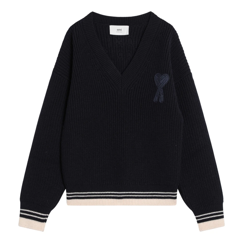 Knitwear > V-neck Knitwear - - Ami Paris - Modalova