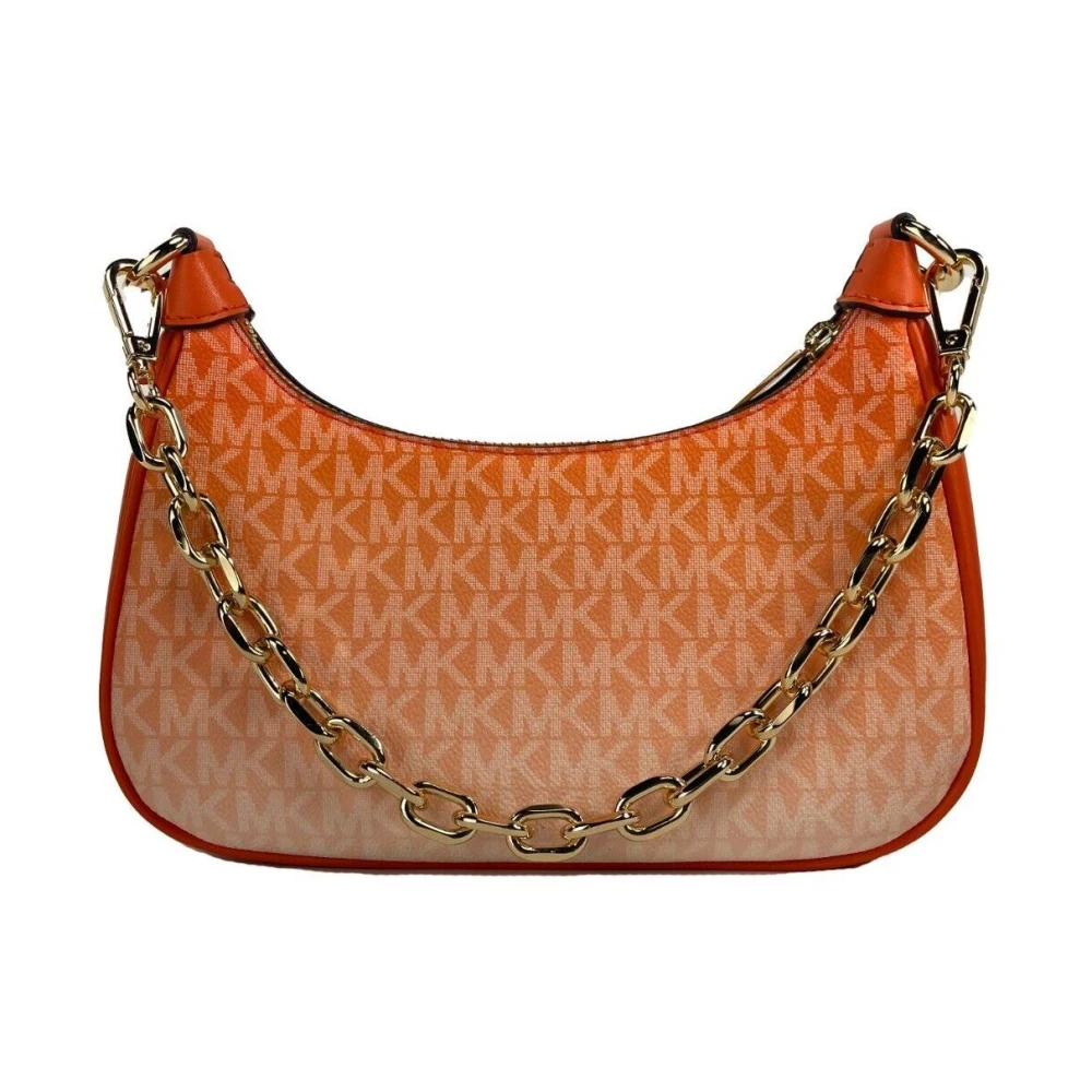 Michael Kors Cora Medium Zip Pouchette Schoudertas Orange Dames