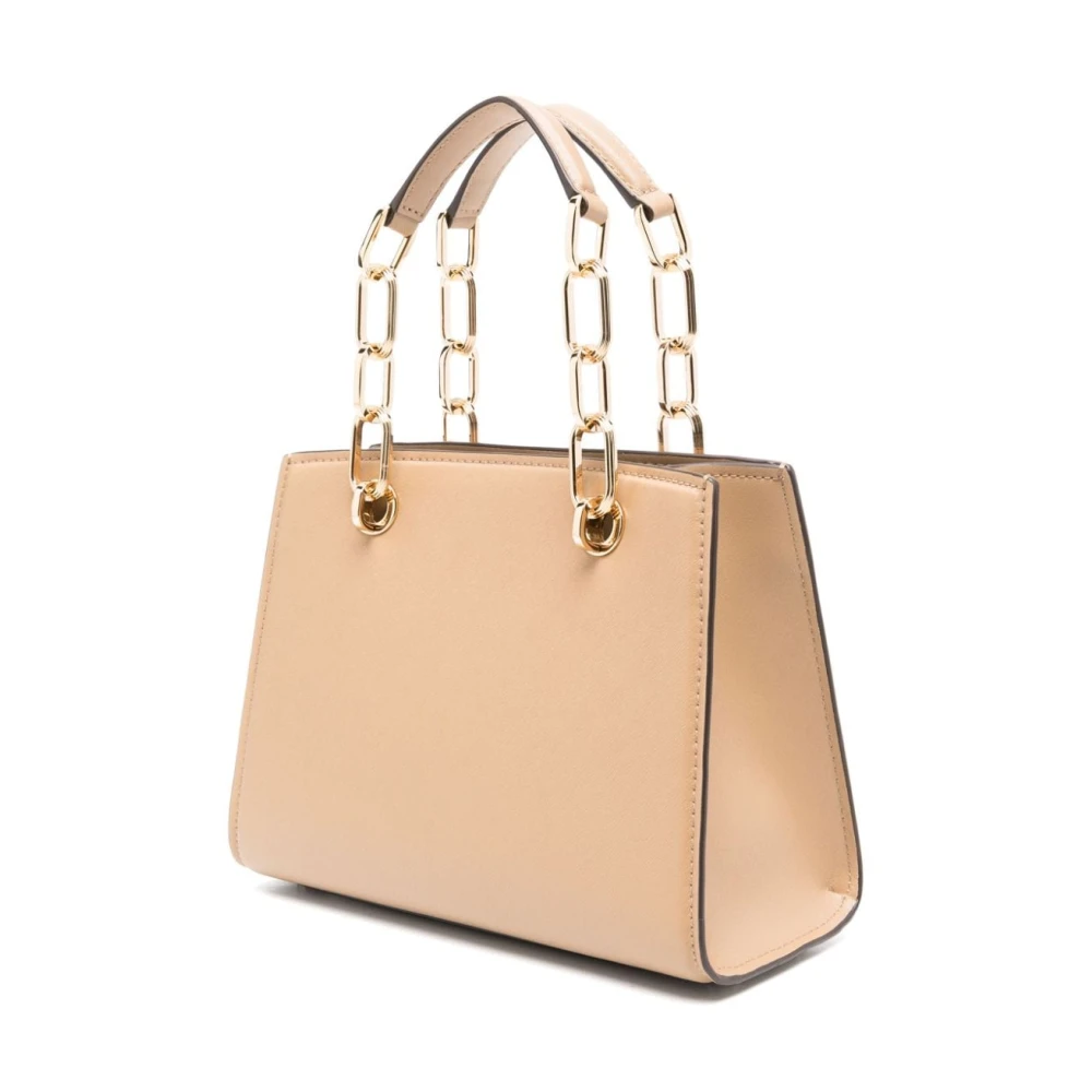 Michael Kors Taupe lederen schoudertas met logoblok Brown Dames