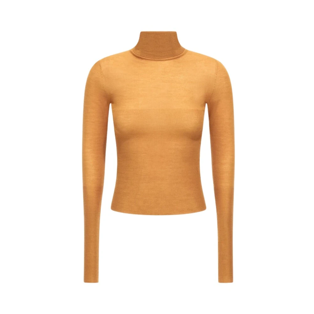 Roberto Cavalli Women's Yellow Fine Knit Turtleneck Jumper - Turtlenecks - M - Knitwear