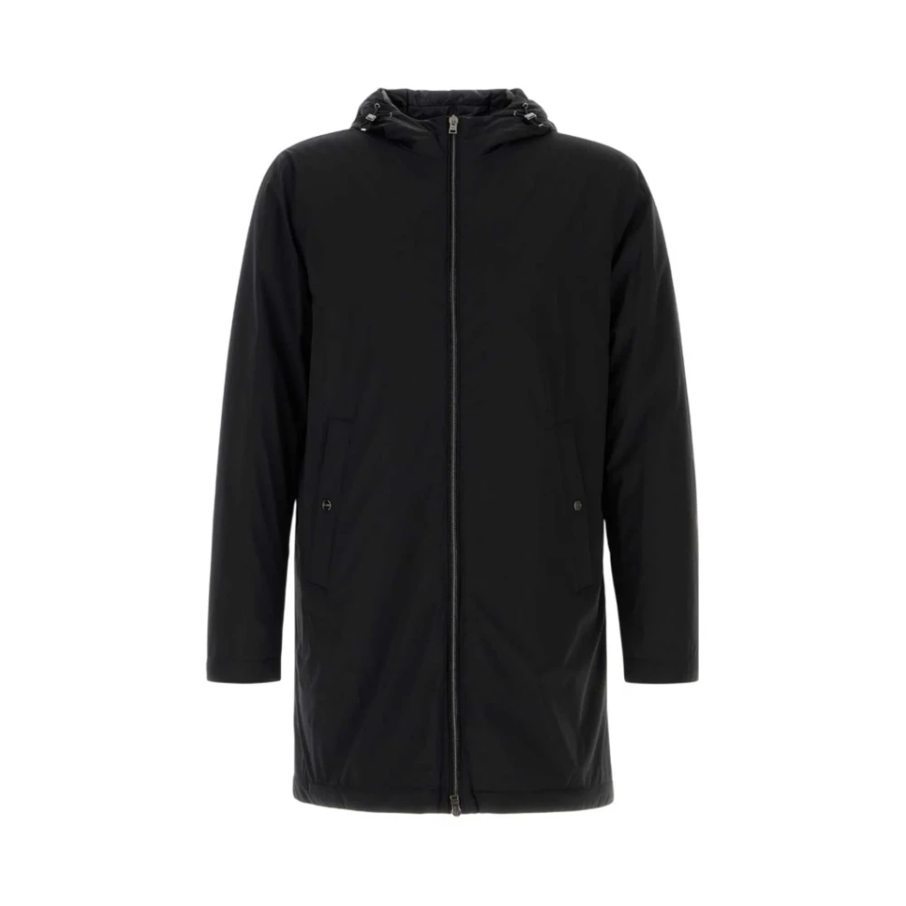 Herno Black Padded Coat With Logo Details - Male - Parkas - Xl - Coats