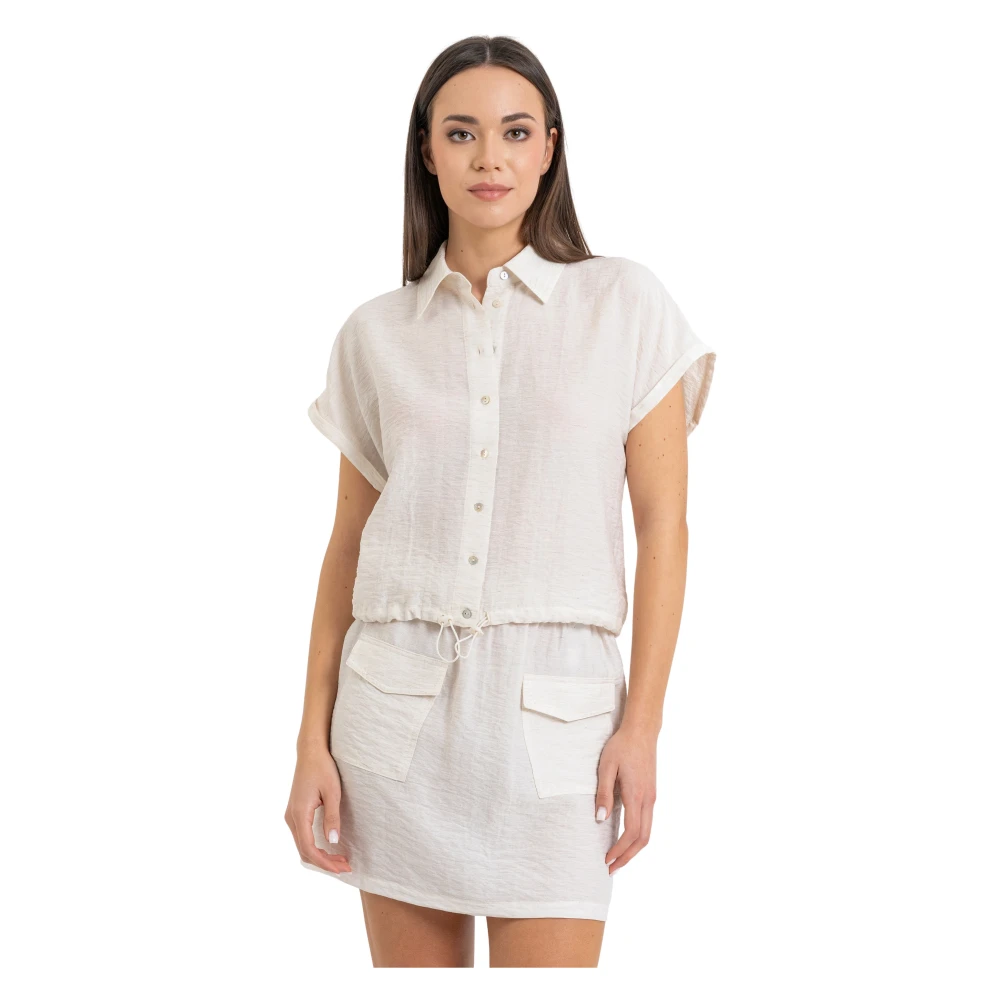Kocca White Elegant Waist Length Blouse - Female - Shirts - S - Blouses & Shirts