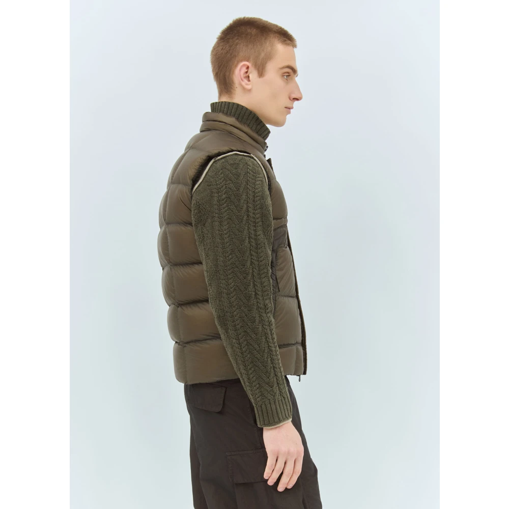 C.P. Company Geruit Motief Puffer Vest Green Heren