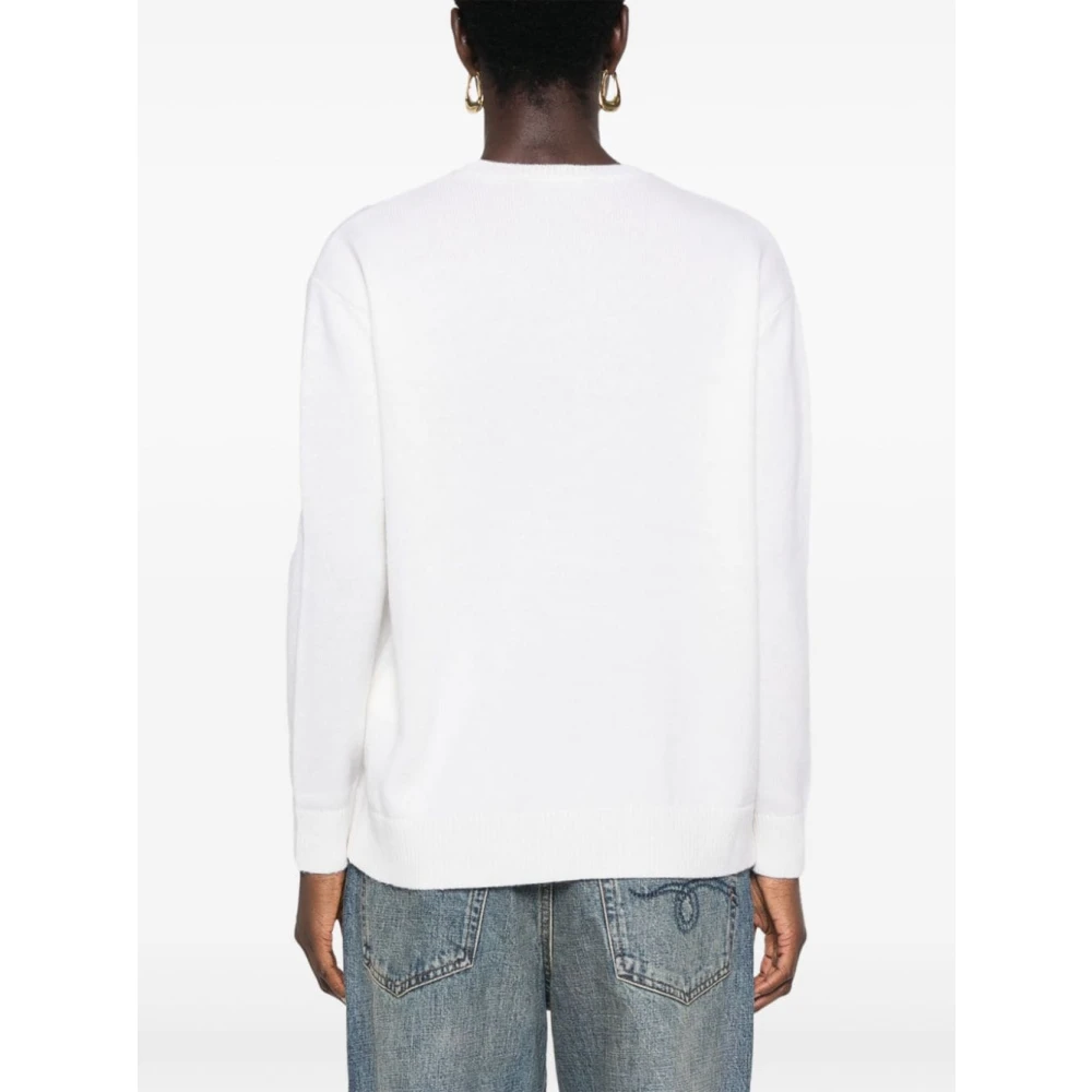 Max Mara Witte Wol Kasjmier Trui White Dames