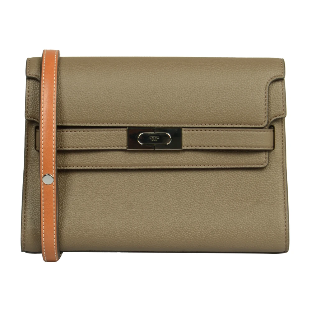 TORY BURCH Kleur-Blok Schoudertas in Pebble Brown Dames