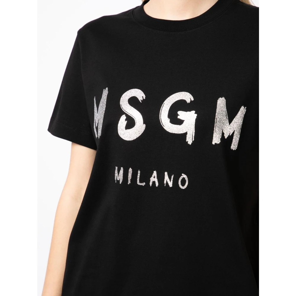 Msgm Katoenen T-shirt Black Dames
