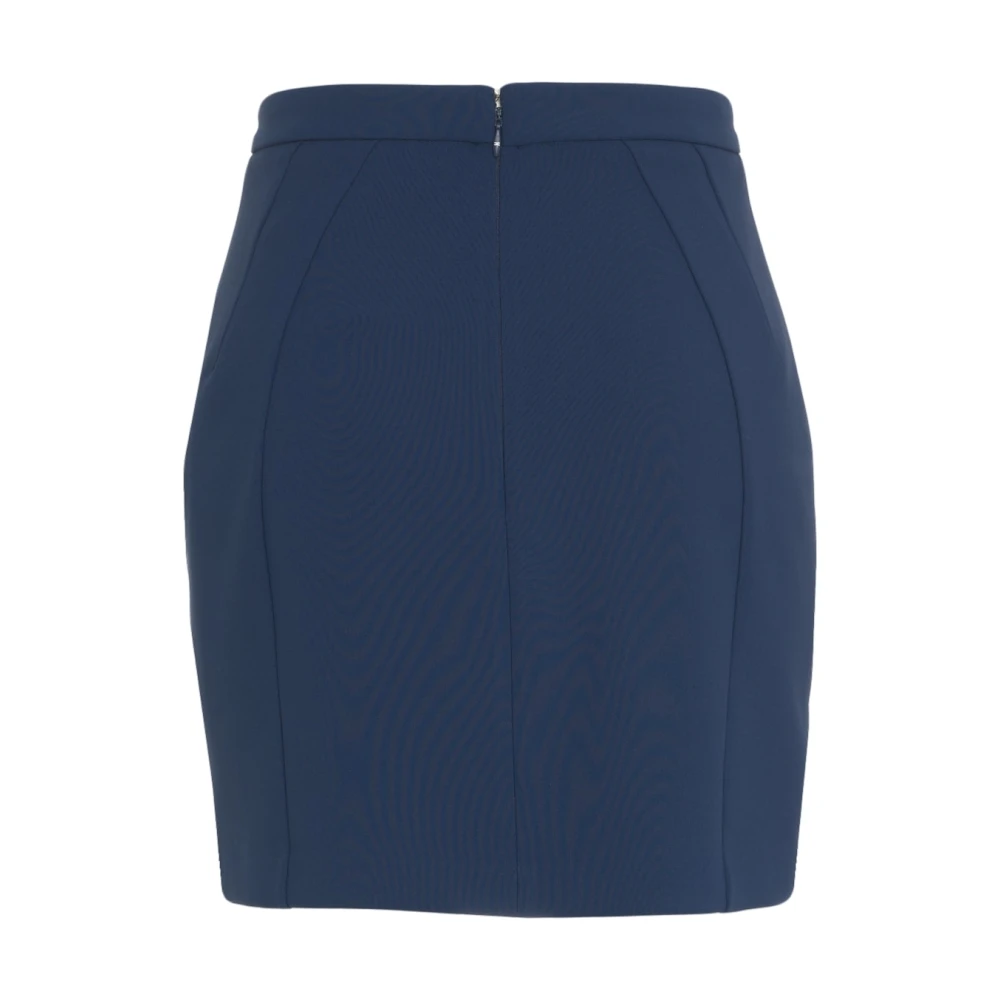 Elisabetta Franchi Blauwe Crêpe Mini Rok Blue Dames