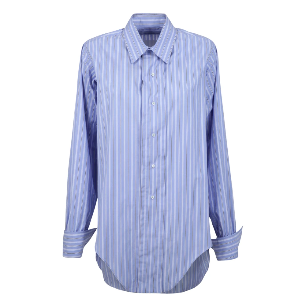 Maison Margiela Women's Blue Cotton Shirt - Shirts - Xs - Blouses & Shirts