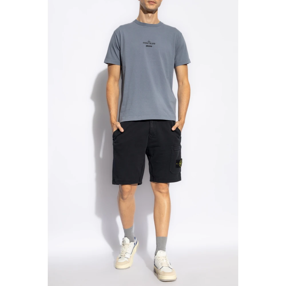 Stone Island T-shirt met logo Blue Heren