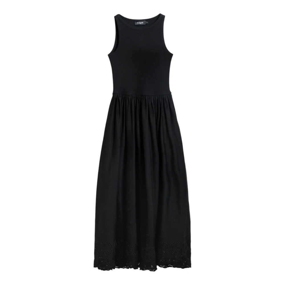 Desigual Women's Black Midi Dresses,, Elegant Vest_dijon Short Dress Large