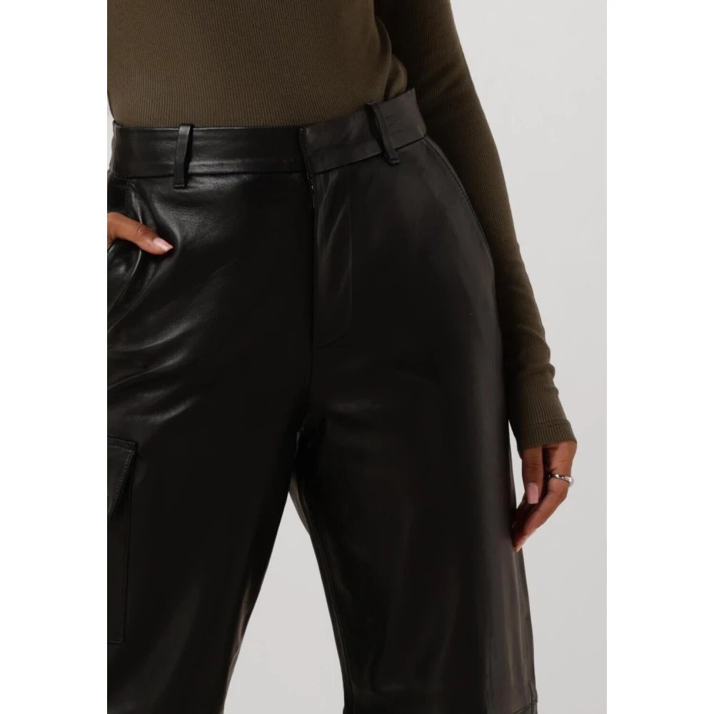 Modström Wijde Zwarte Broek Black Dames