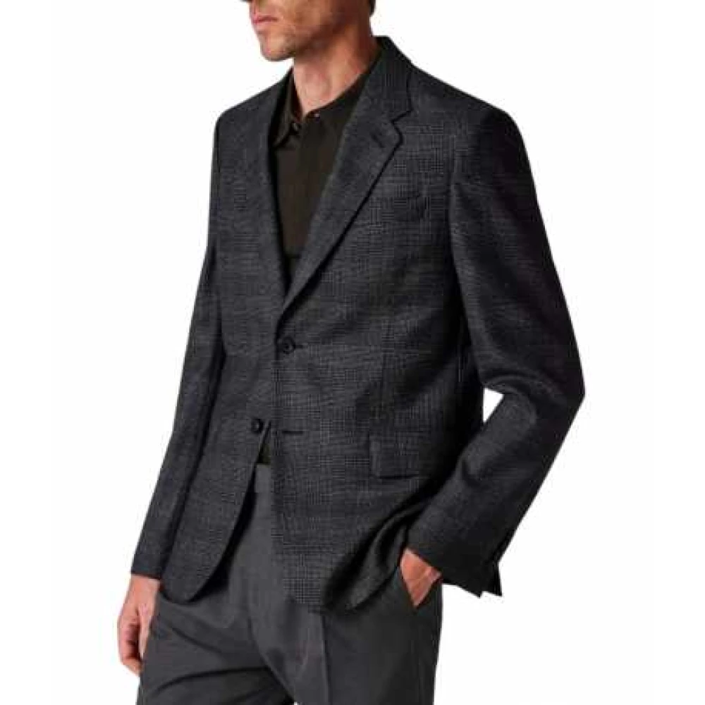 Paul Smith Bruin Blauw Wit Geruit Blazer Blue Heren