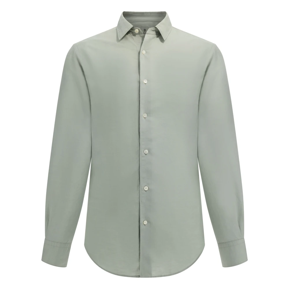 Boggi Milano Homme Vert Chemises, Taille: M Chemise Regular Fit En Tencel Et Lin