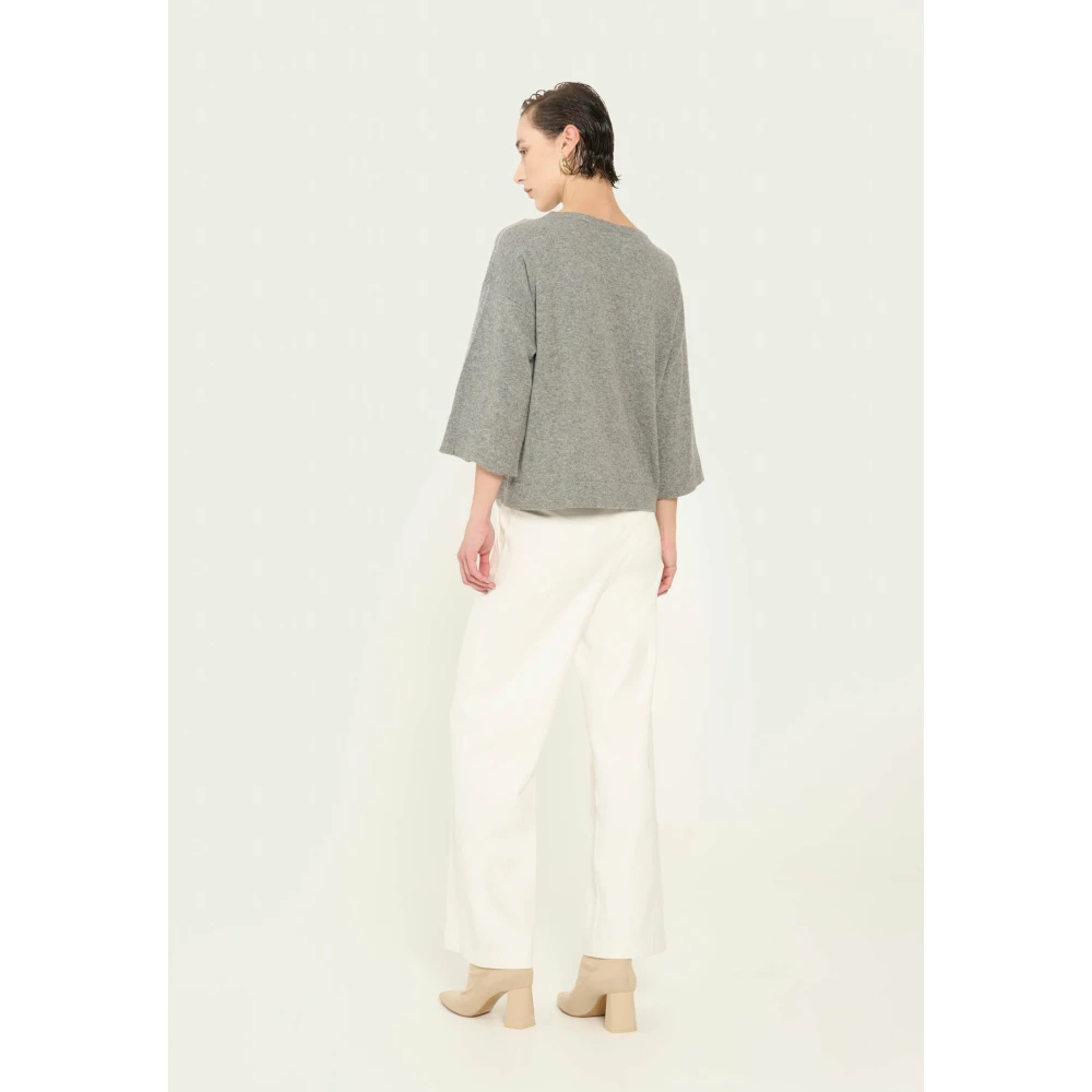 Vicario Cinque Luxe Boxy Sweater Matilde Gray Dames