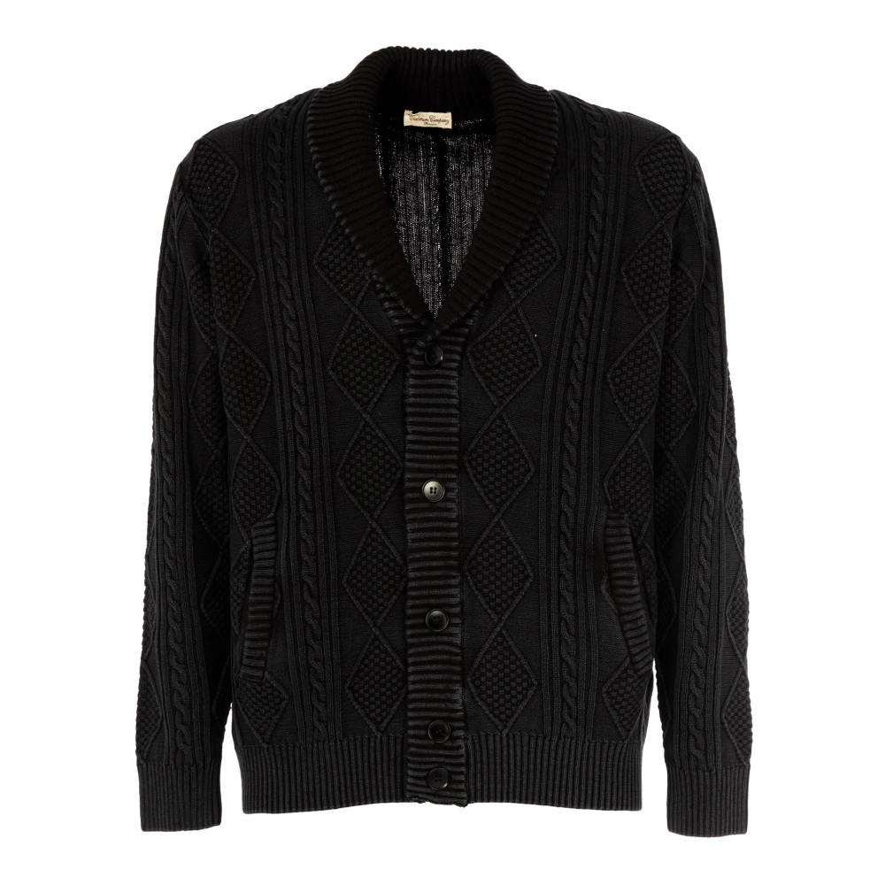 Cashmere Company Heren V-hals Cardigan Sweater Black Heren
