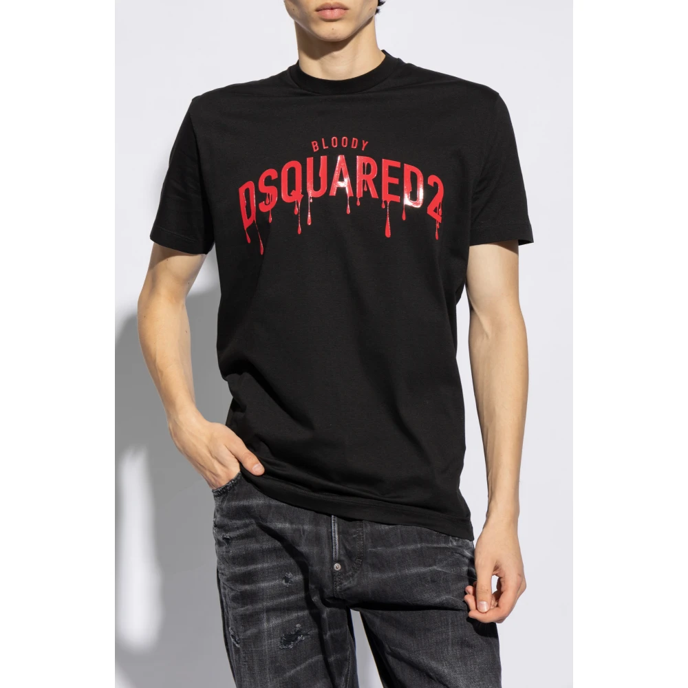 Dsquared2 T-shirt met logo Black Heren