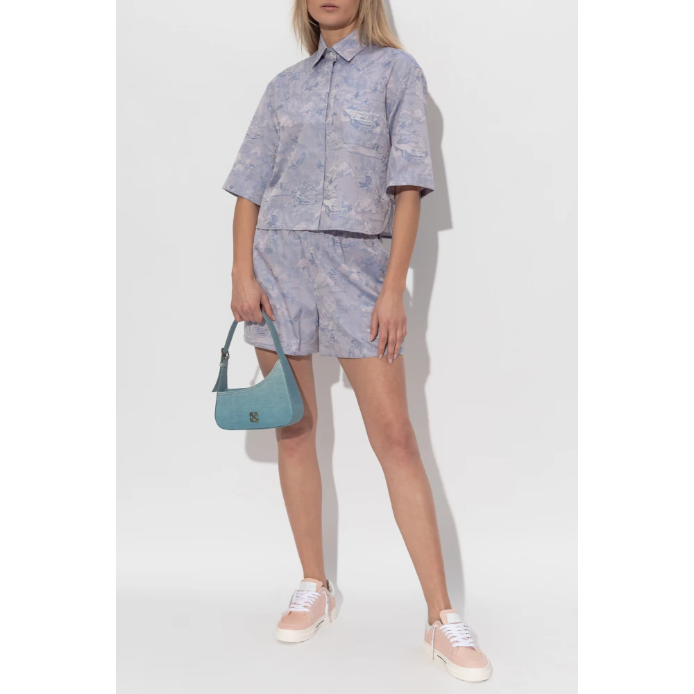 Off White Gestreepte shorts Purple Dames