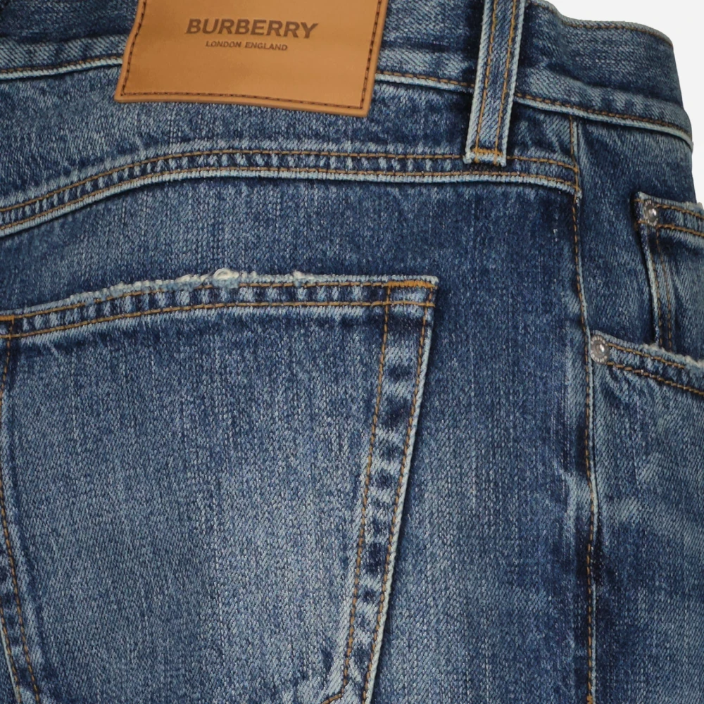 Burberry Wide Jeans Straight Cut Faded Blue Heren