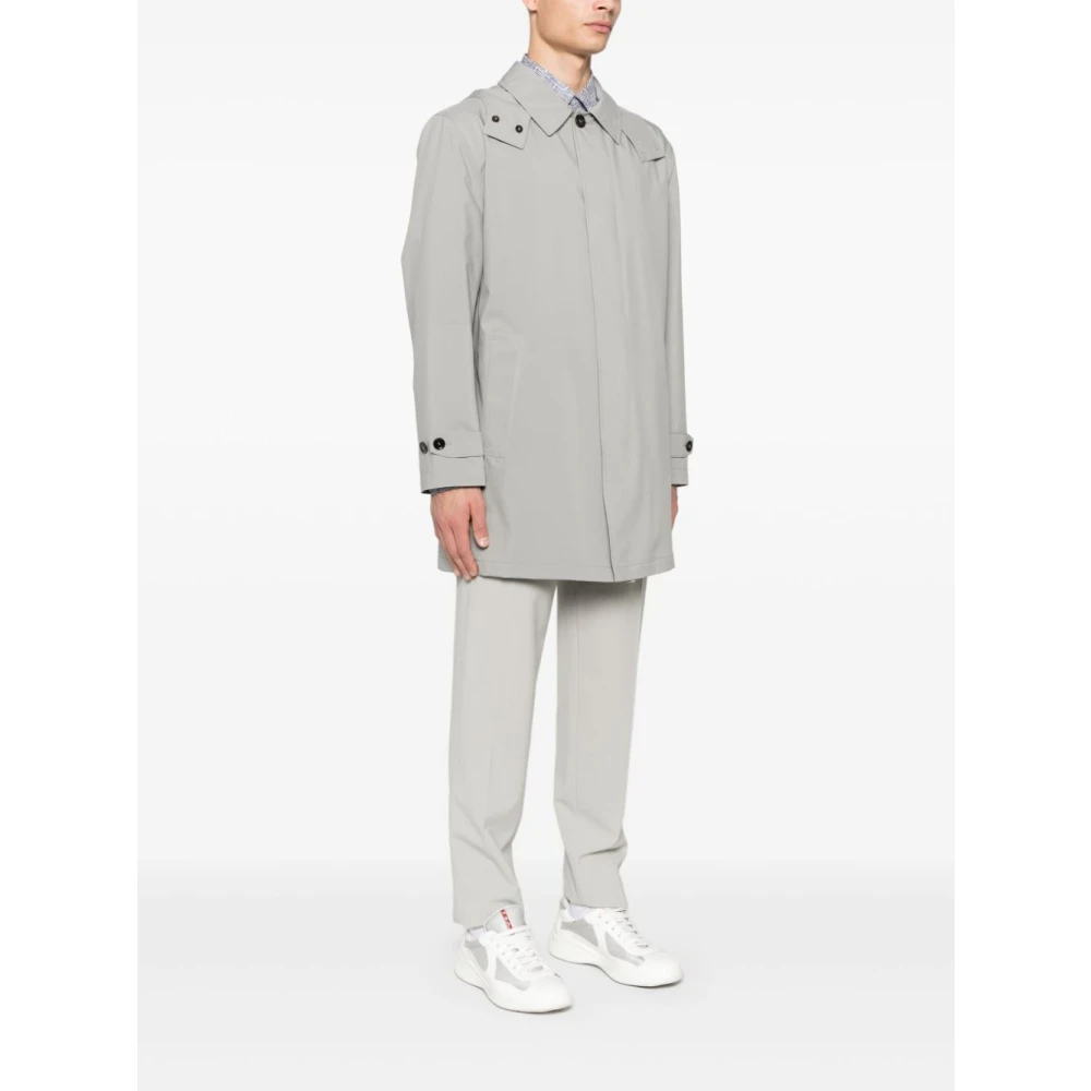 Brioni As Grijs Parka met Capuchon Gray Heren