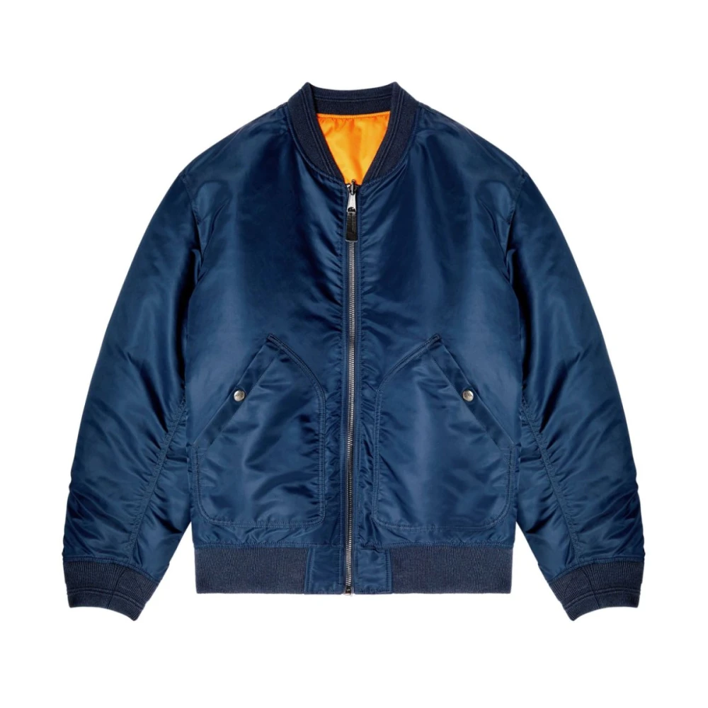 Diesel Blauwe Parka Jas voor Mannen Blue Heren
