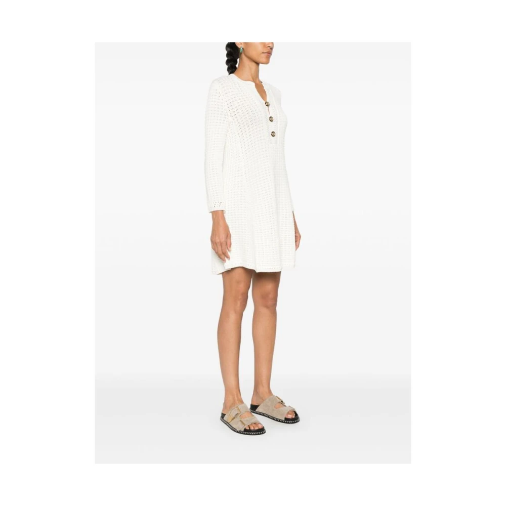BA&SH Gebreide Jurk Met Ronde Hals White Dames