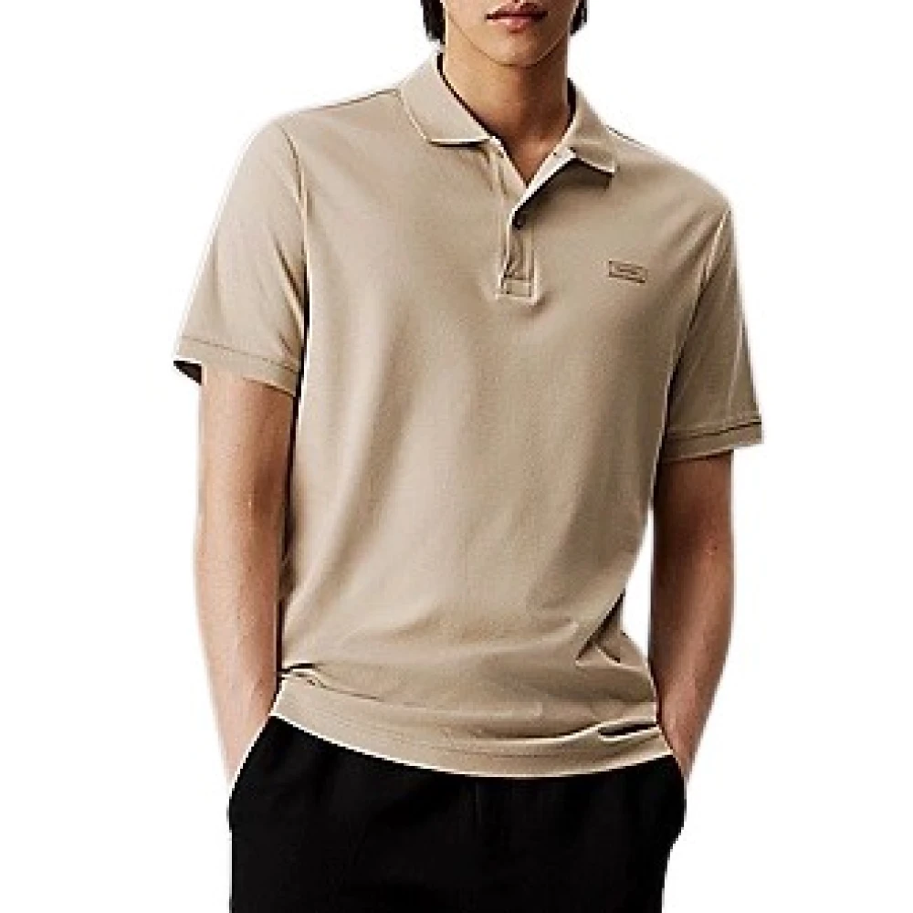 Calvin Klein Liquid Touch Slim Fit Polo Shirt Beige Heren