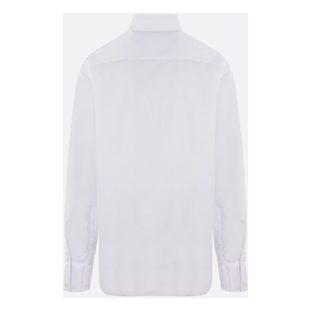 424 Witte Gestreepte Katoenen Overhemd White Heren