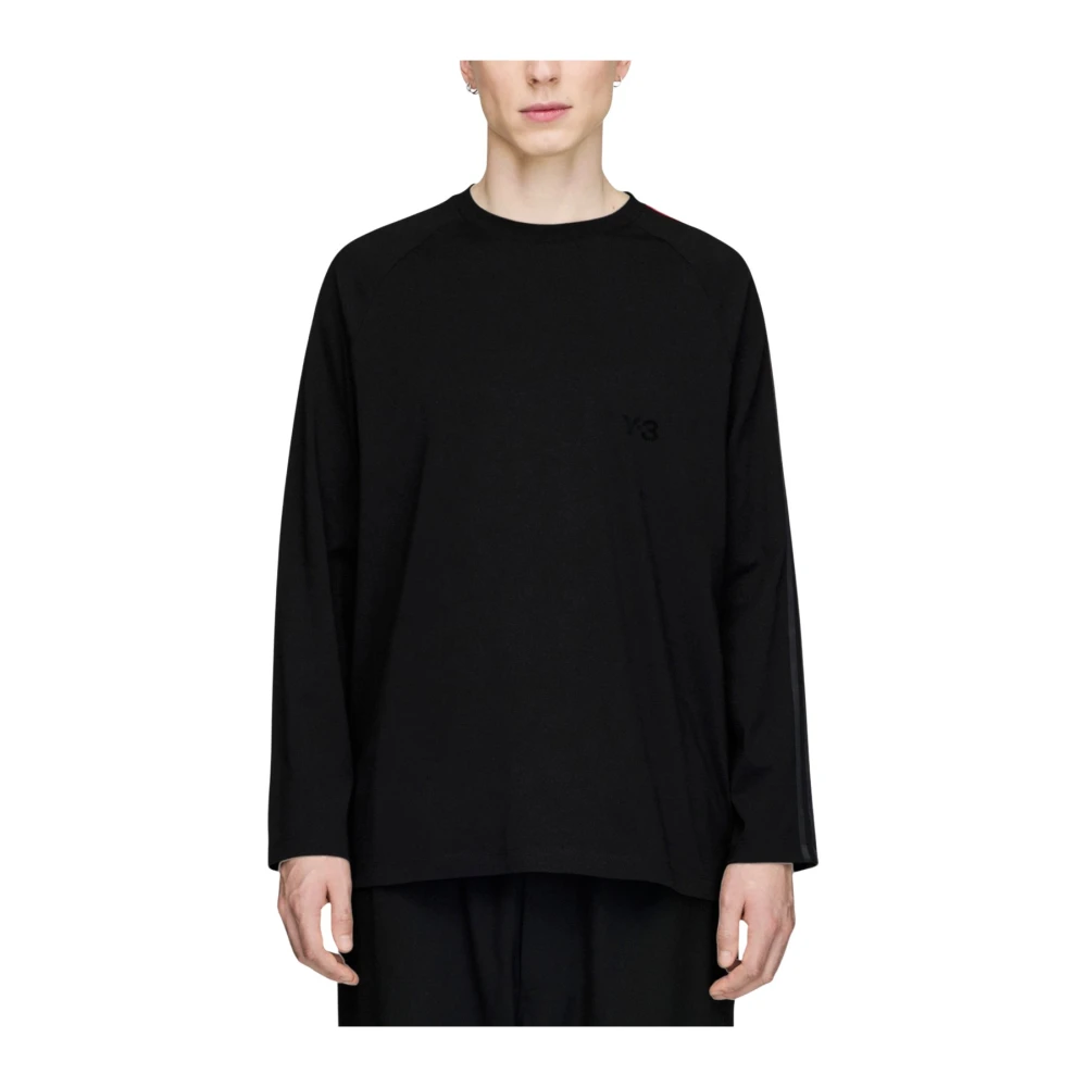 Y-3 - T-shirt a maniche lunghe Oversized Gradient Stripes in cotone nero - Uomo - Taglia L - Immagine 3