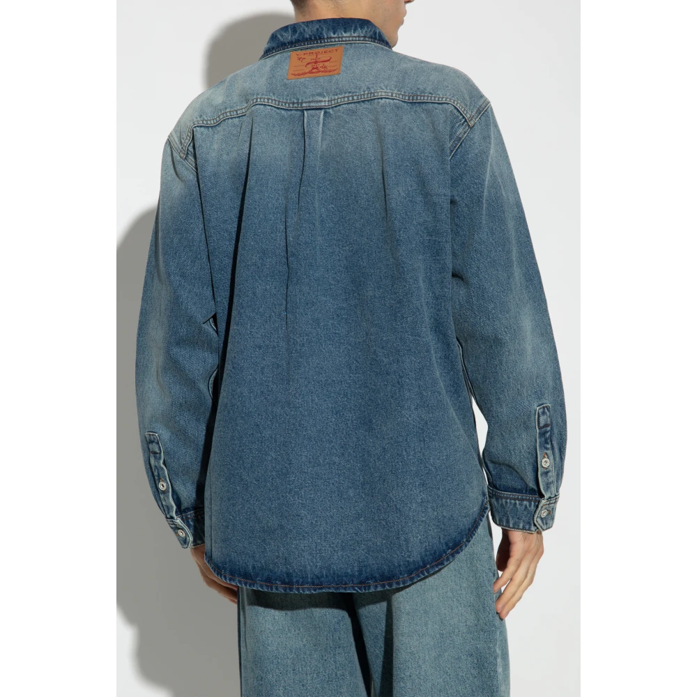 Y Project Denim shirt met logo Blue Heren