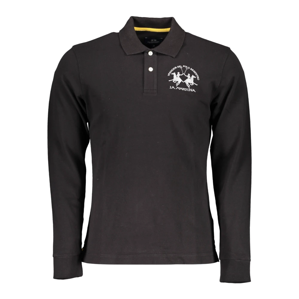 La Martina Men's Black Long Sleeve Polo Shirt 2XL