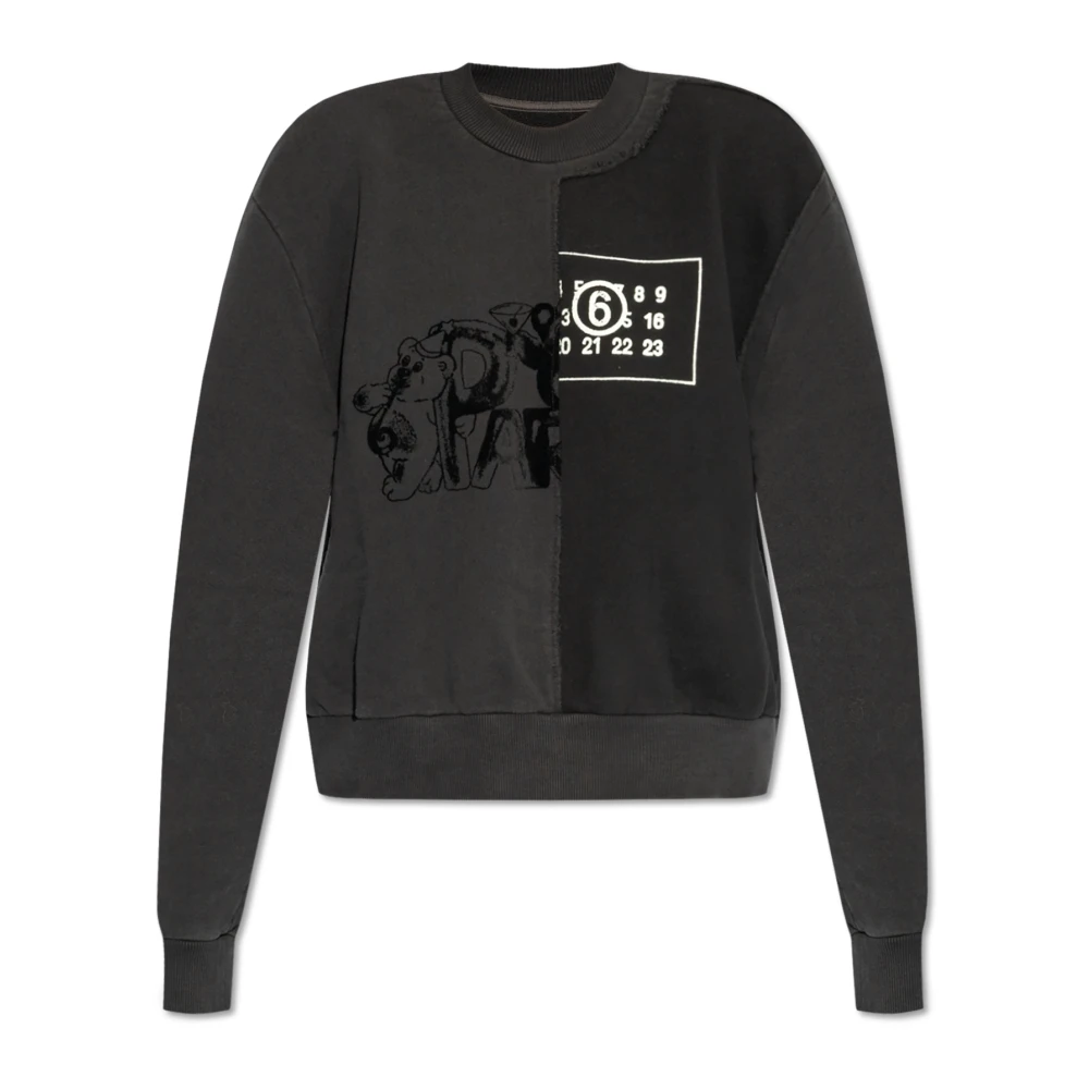 MM6 Maison Margiela Sweatshirt met logo Black Dames