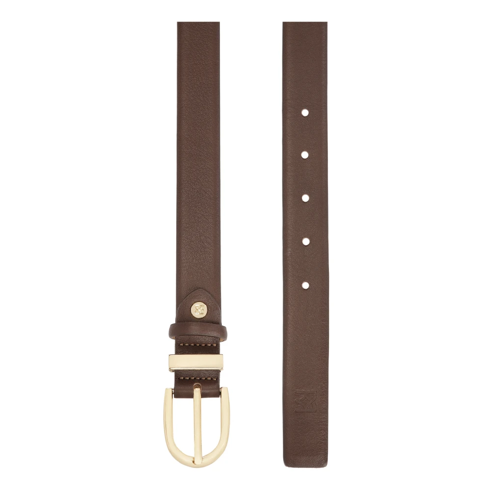 Kazar Donkerbruine leren riem met smal profiel Brown Dames