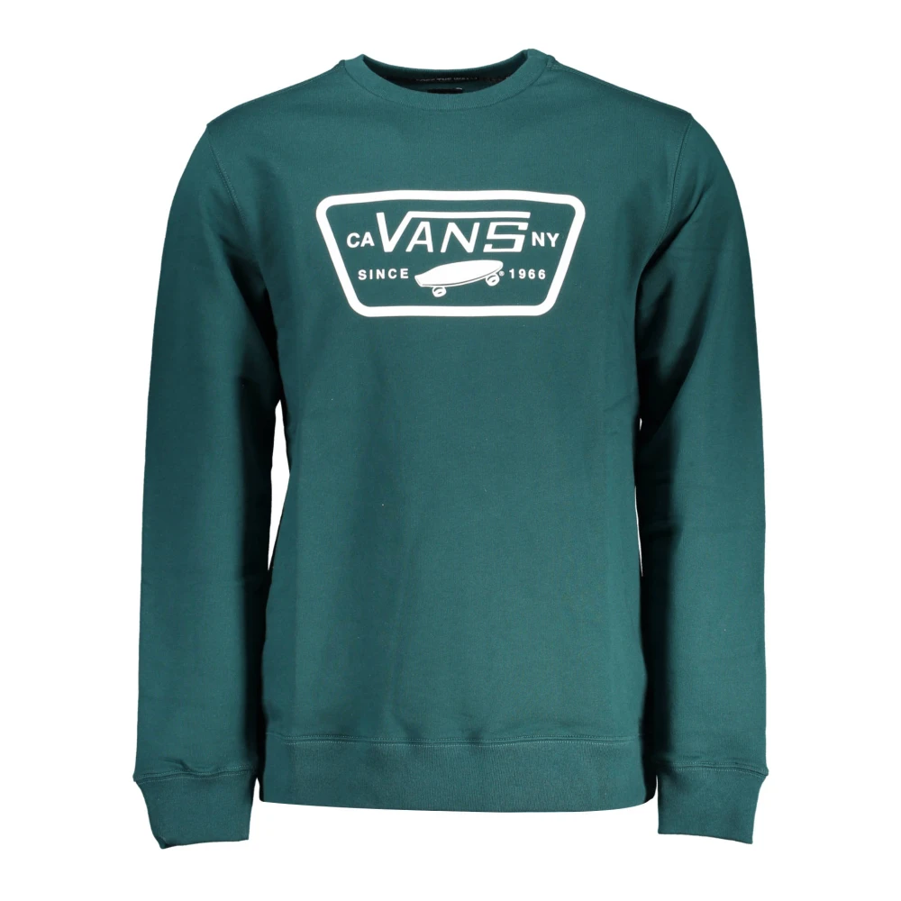 Vans Grön hoodie med tryck och logotyp Green, Herr