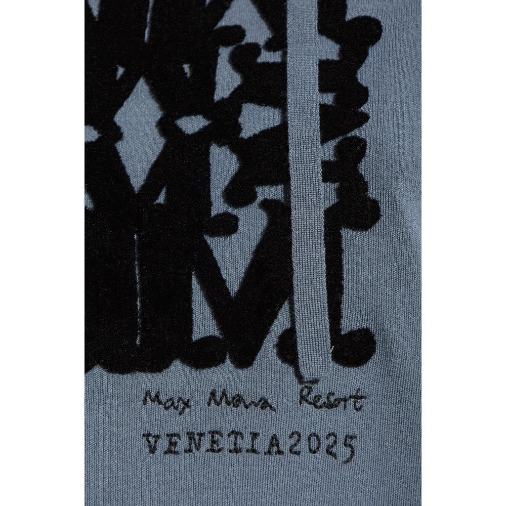 Max Mara Wollen hoodie Sfinge Blue Dames