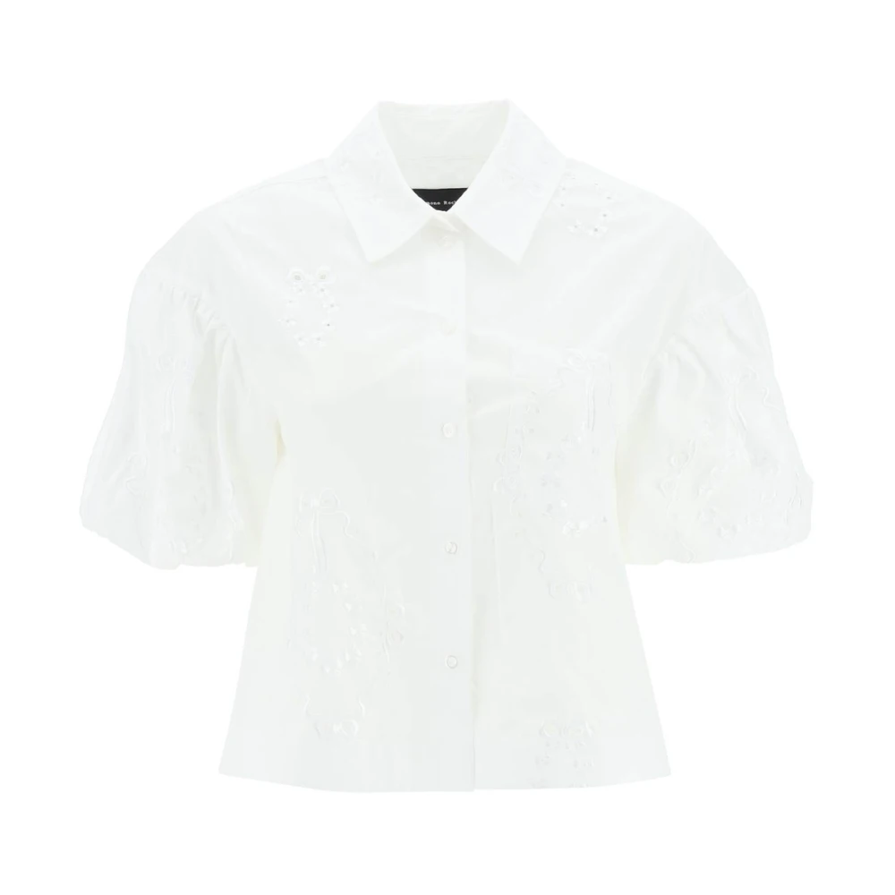 Simone Rocha Geknipte blouse met geborduurde afwerking White Dames