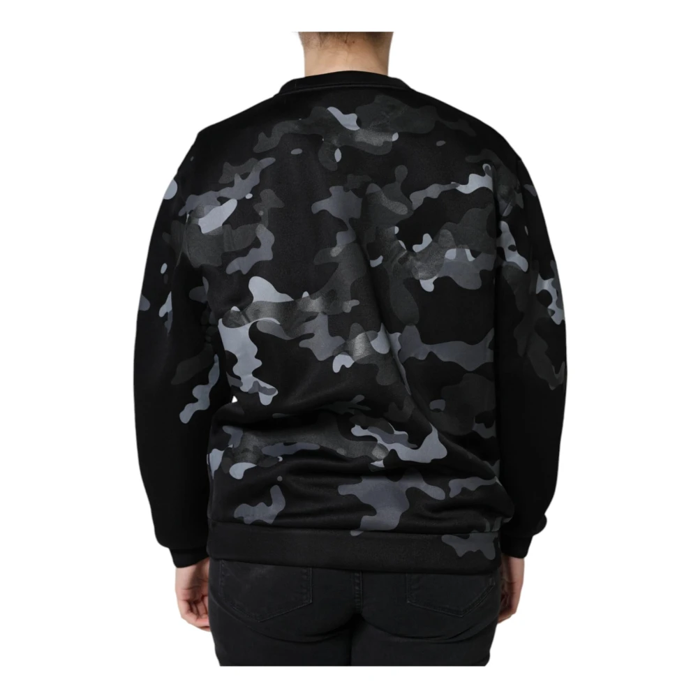 Dolce & Gabbana Camouflage Logo Ronde Hals Sweater Multicolor Dames