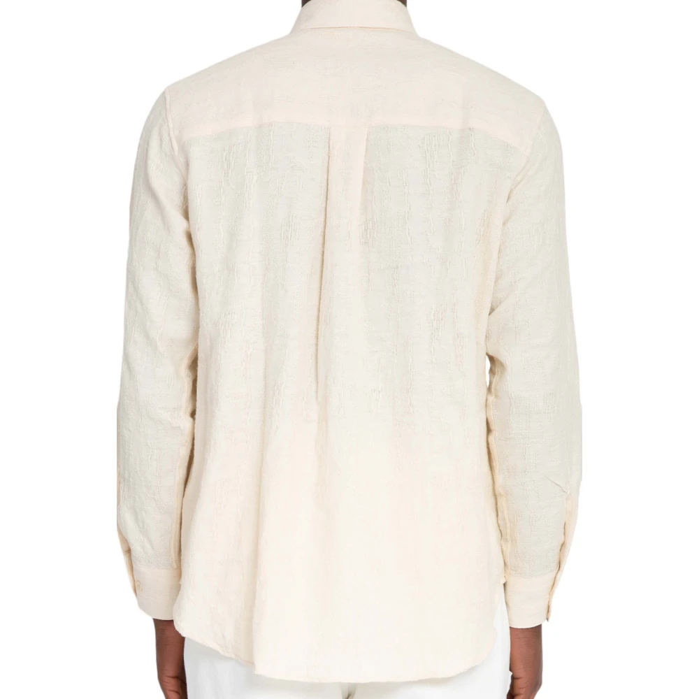 Sunflower Jacquard Shirt in Ace Stijl Beige Heren