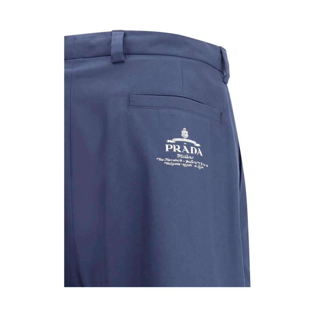 Prada Klassieke haak- en ritssluiting broek Blue Heren