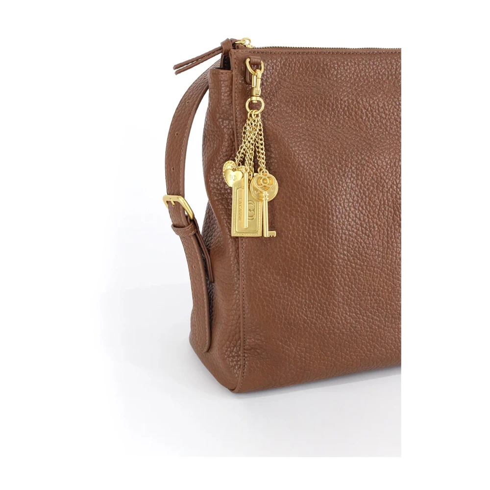 La Carrie Bruin lederen Shopper tas met gouden accenten Brown Dames