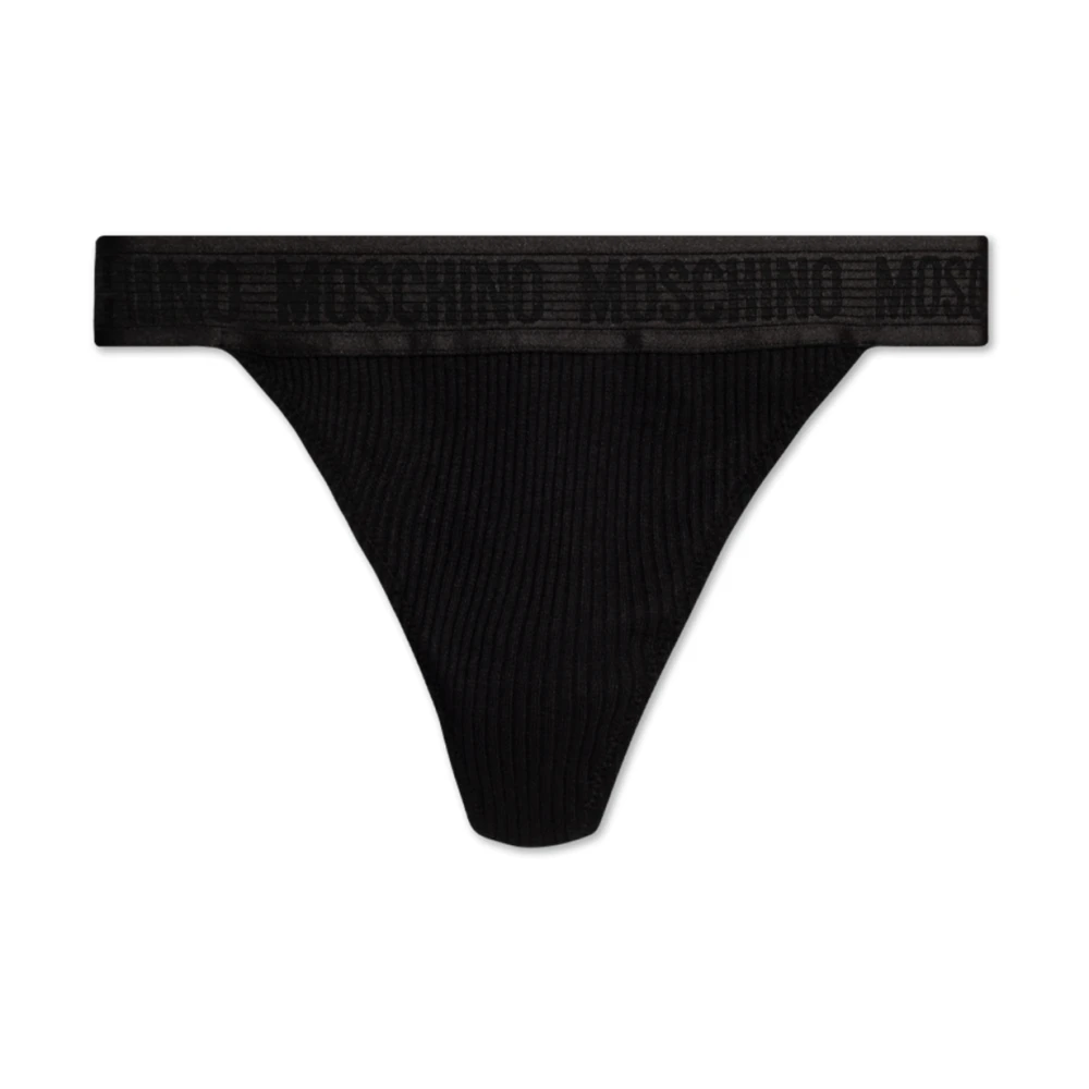 Moschino Logo String Black Dames