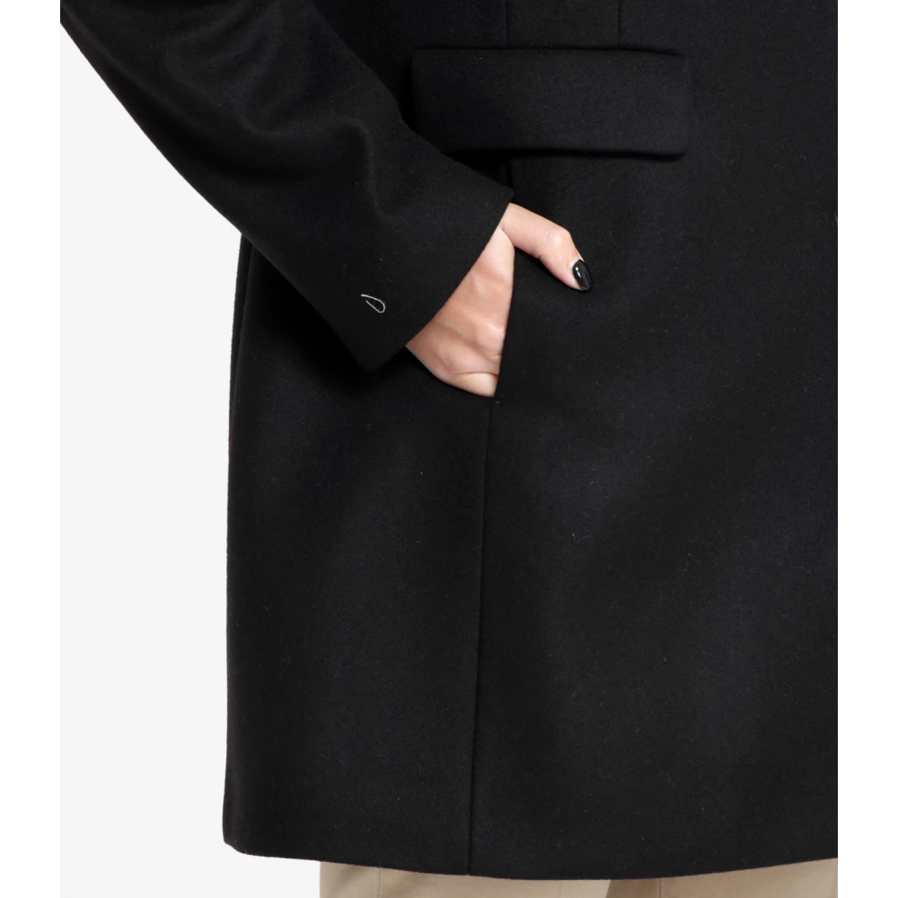 Fay Gewatteerde wolmix capuchonjas Black Dames