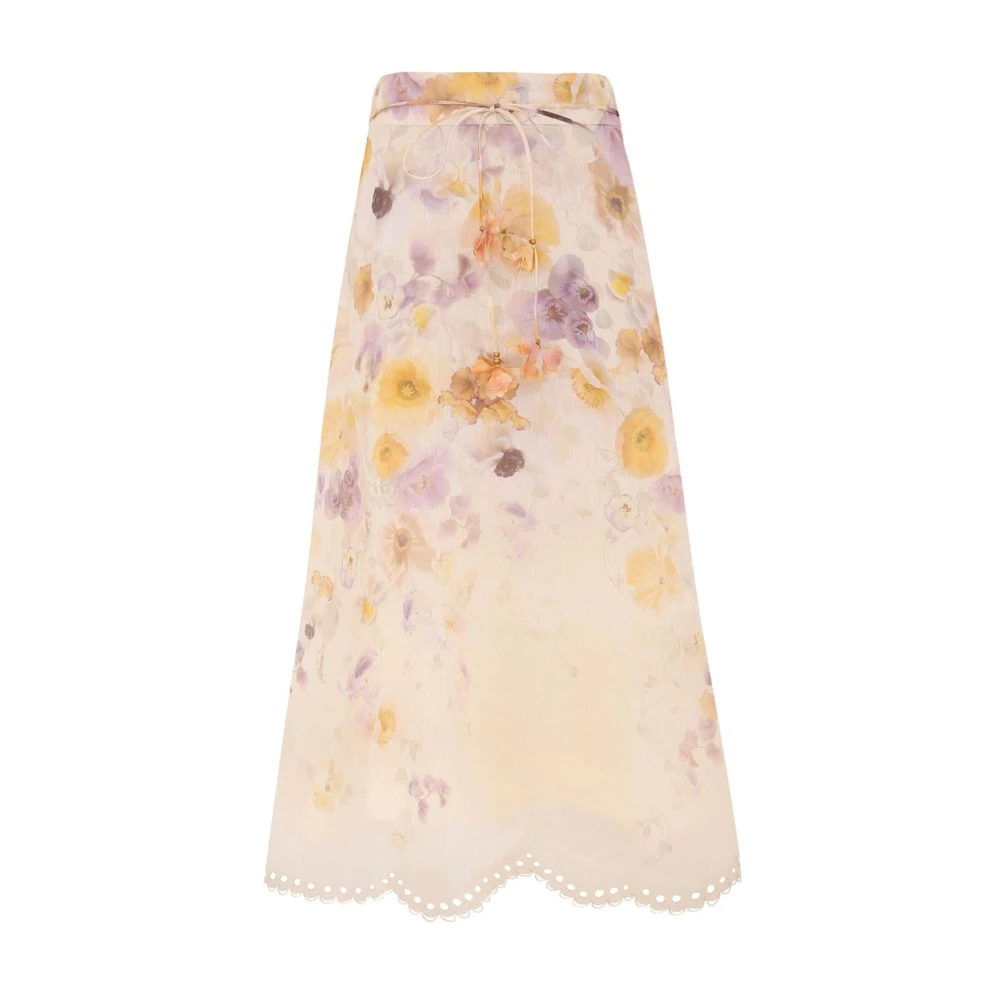 Zimmermann Women's Memento Embroidered Midi Skirt