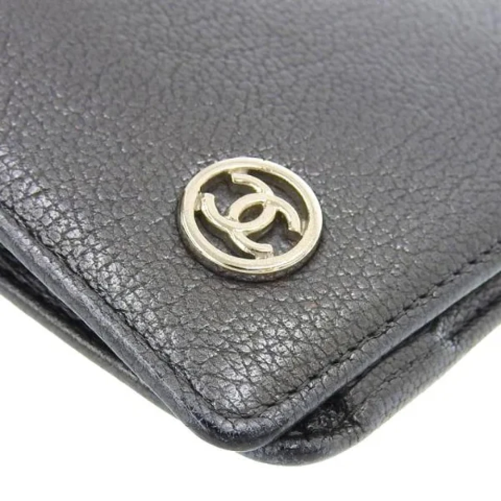 Chanel Vintage Pre-owned Leather wallets Gray Dames