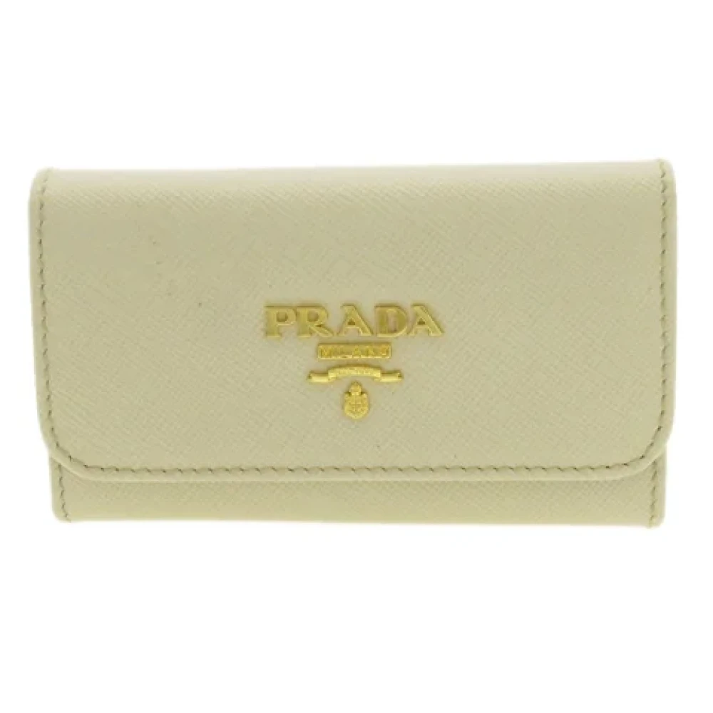 Prada Vintage Pre-owned Leather key-holders Beige Dames