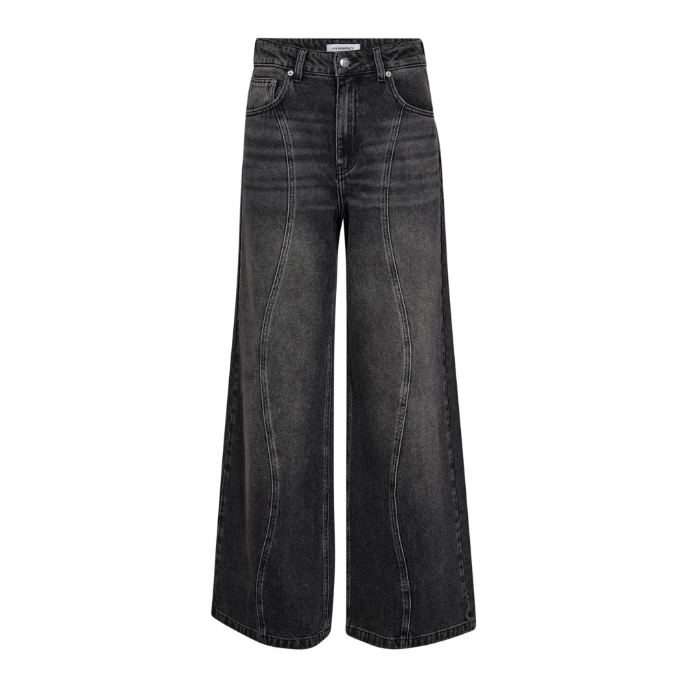 Co'Couture Wave Jeans Black Loose Fit Trendy Black Dames