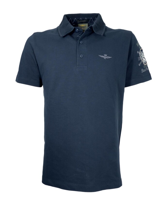 polo-basique-en-coton-bleu-manches-courtes