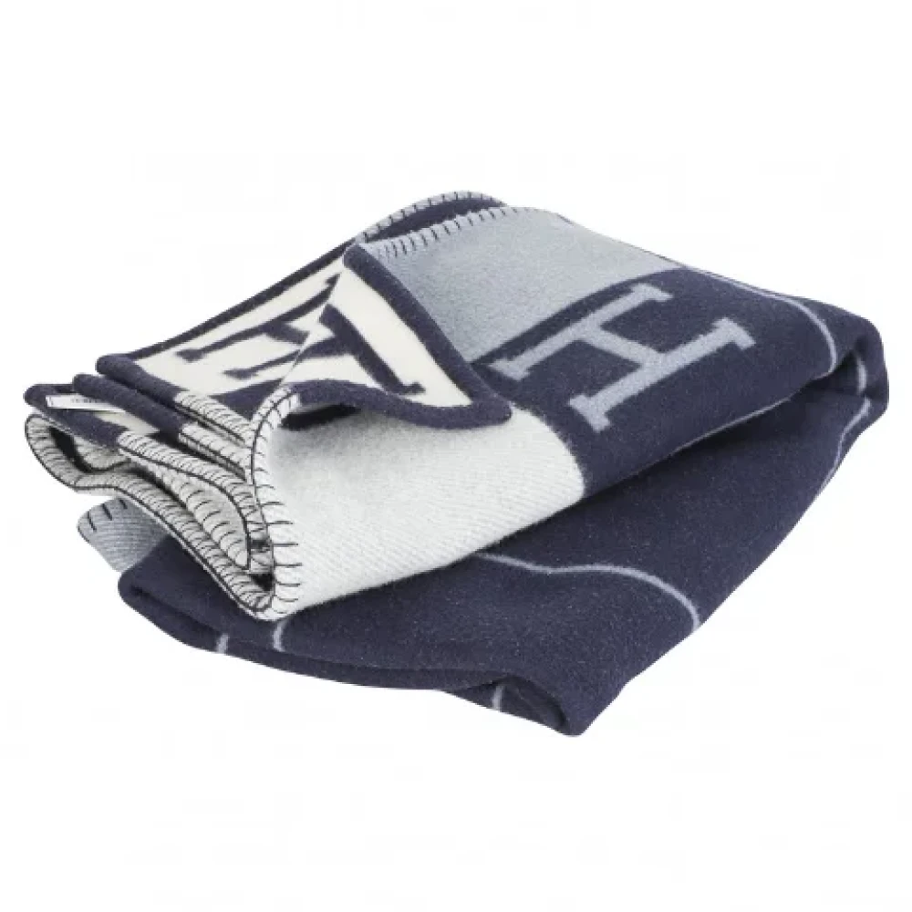 Hermès Vintage Pre-owned Cashmere scarves Blue Dames