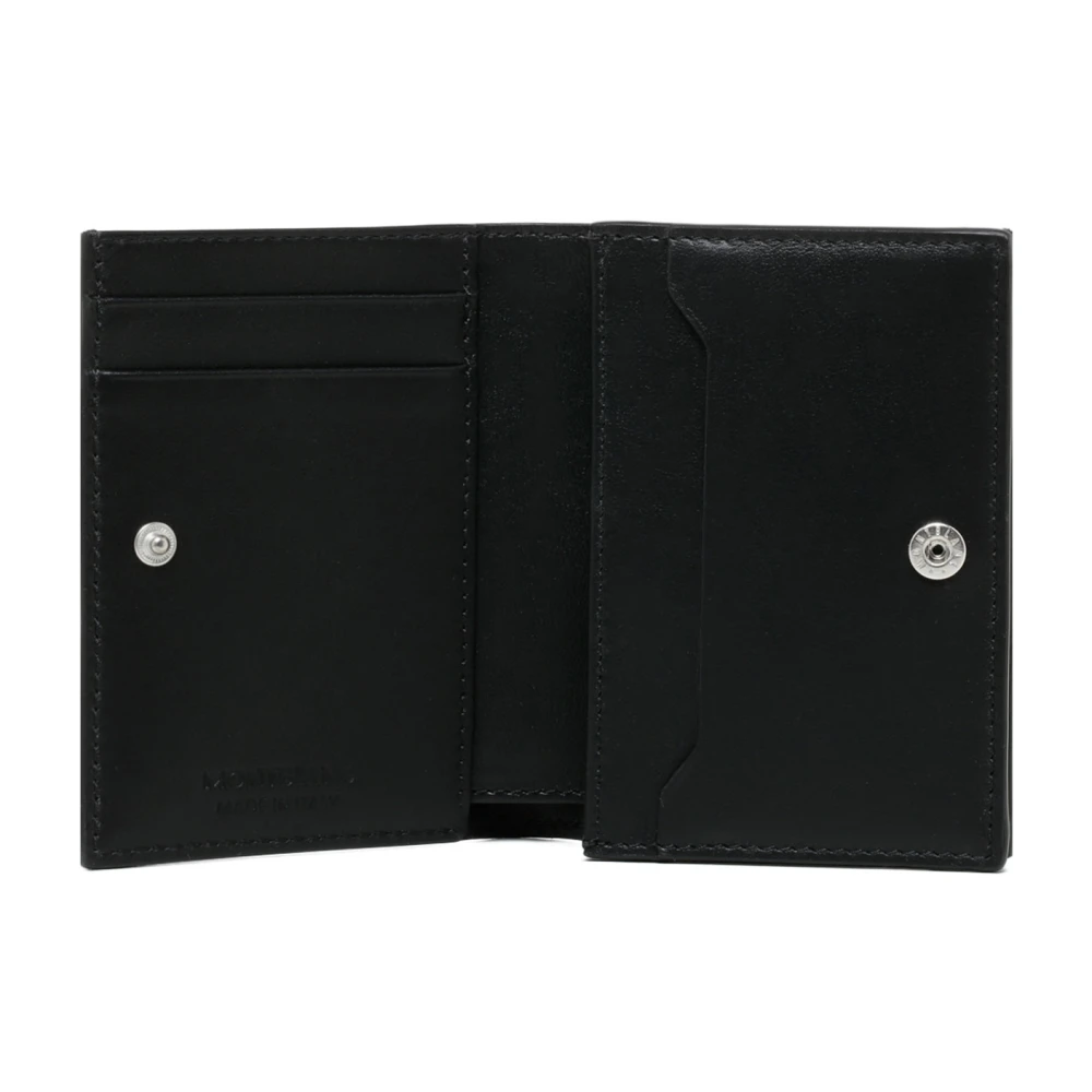 Montblanc Zwarte leren ritssluiting portemonnee met embleem Black Heren